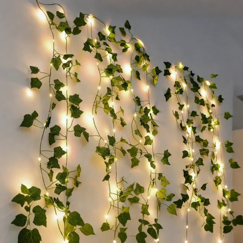 LED Lichterkette Girlande mit Blättern und Blüten – Bild 6
