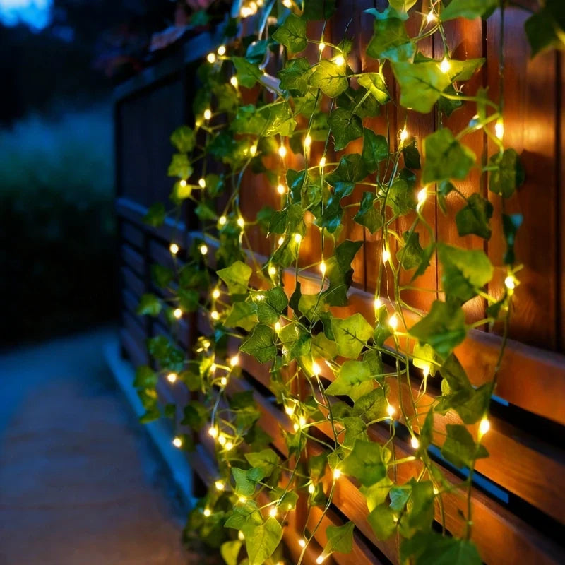 LED Lichterkette Girlande mit Blättern und Blüten – Bild 9