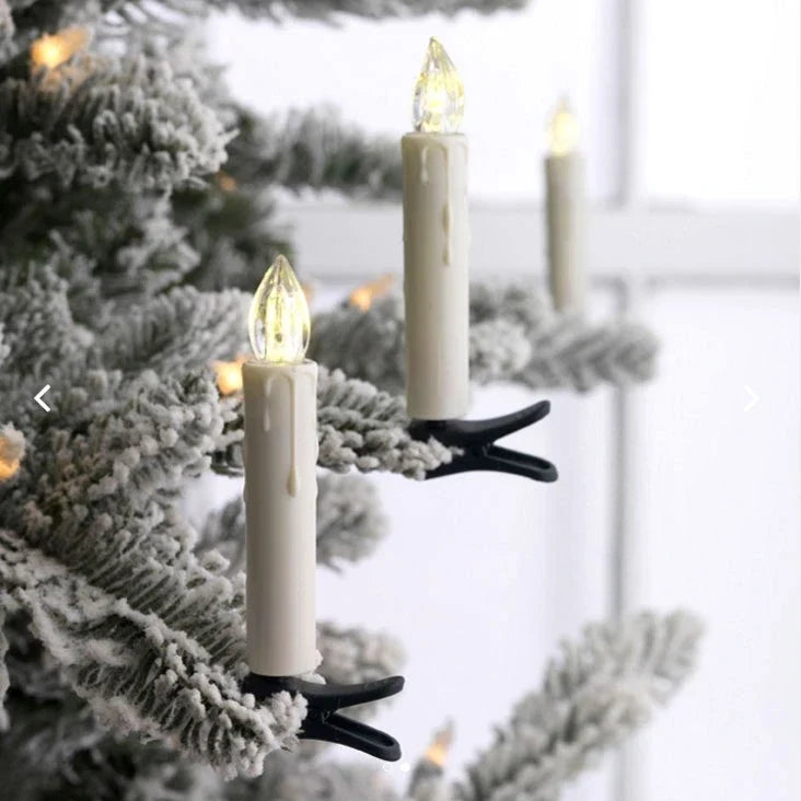 Kabellose LED Christbaumkerzen mit Clip am Weihnachtsbaum – Bild 3