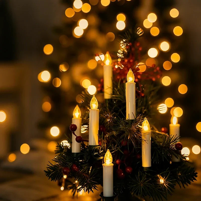 Kabellose LED Christbaumkerzen mit Clip am Weihnachtsbaum – Bild 4