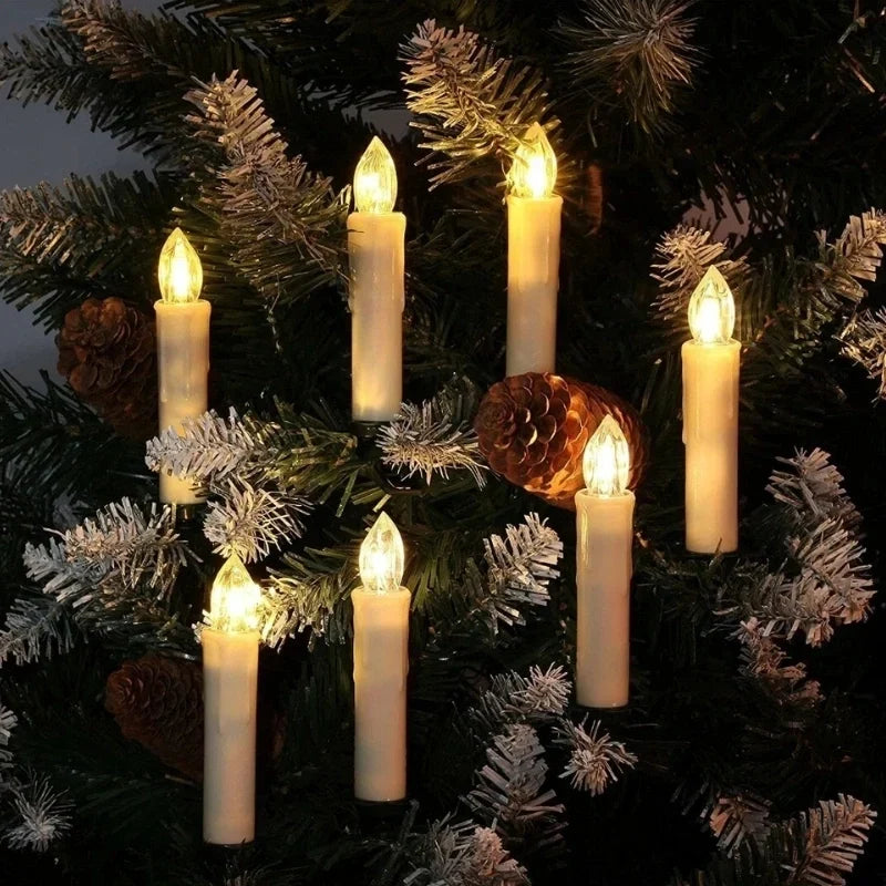 Kabellose LED Christbaumkerzen mit Clip am Weihnachtsbaum – Bild 5