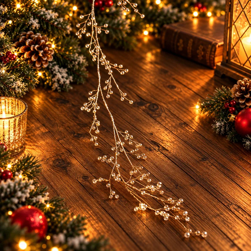 Glitzernde Deko-Girlande mit Kristall-Akzenten für den Weihnachtsbaum – Bild 10