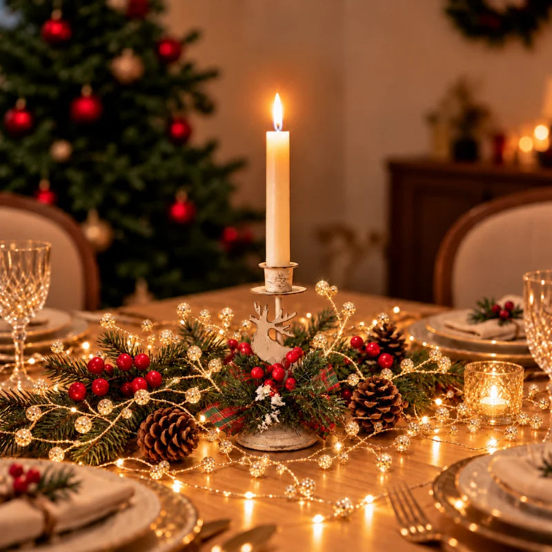Glitzernde Deko-Girlande mit Kristall-Akzenten für den Weihnachtsbaum – Bild 3