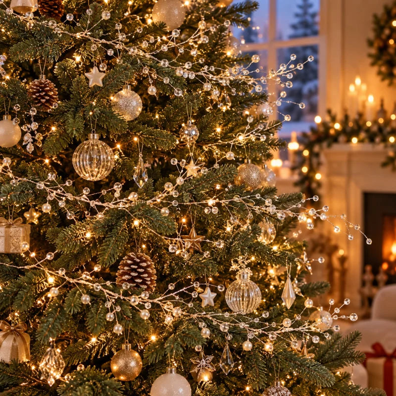 Glitzernde Deko-Girlande mit Kristall-Akzenten für den Weihnachtsbaum – Bild 5
