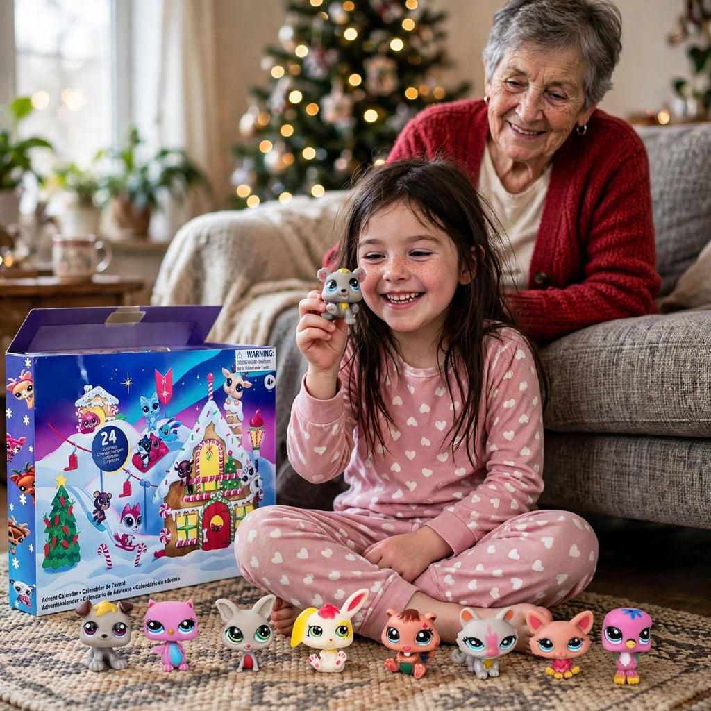 Minitier-Adventskalender 2026 - 24 Tierfiguren mit grossen Augen