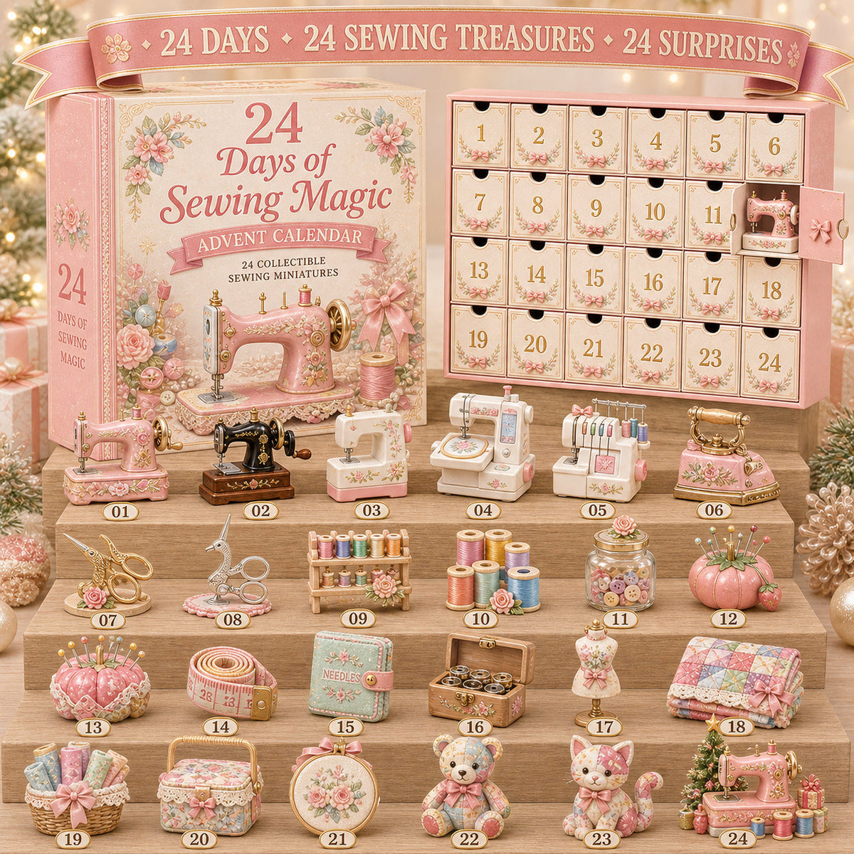 Näh-Adventskalender 2026 - 24 Näh-Miniaturen für Quilterinnen und Hobbynäher