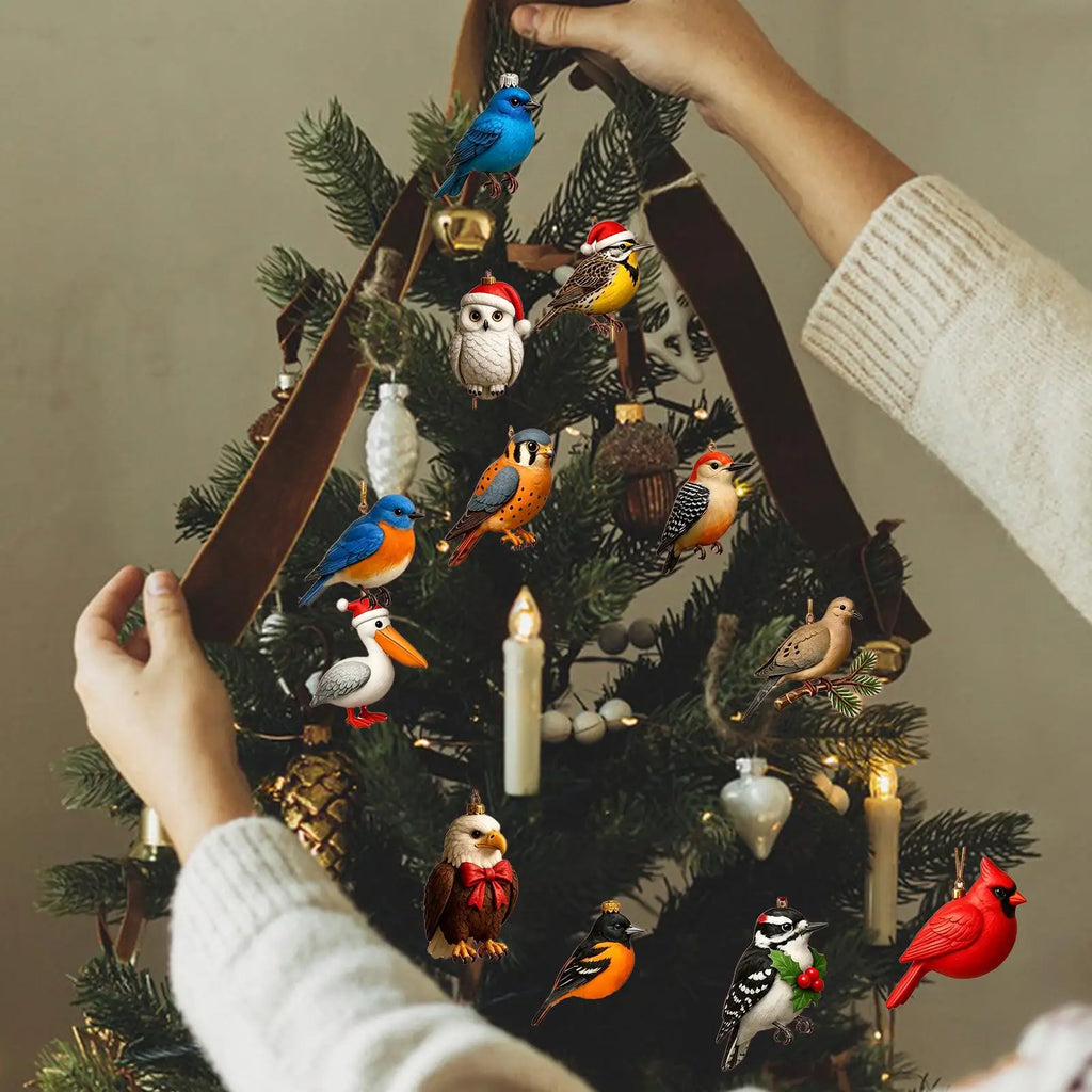 24 Tage Weihnachts-Vogelkalender Adventskalender mit Vogelmotiven Festliche Weihnachtsdekoration 2