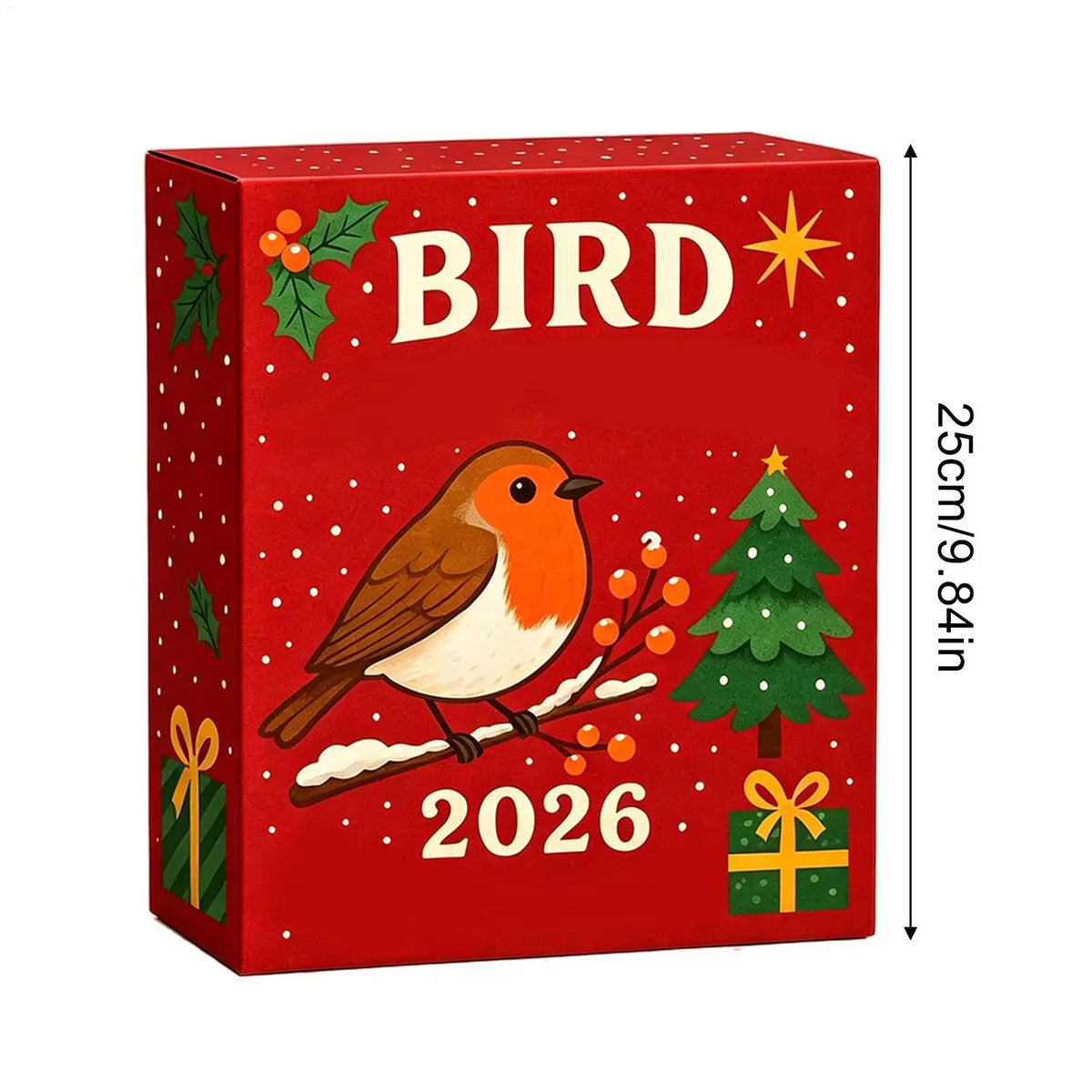 24 Tage Weihnachts-Vogelkalender Adventskalender mit Vogelmotiven Festliche Weihnachtsdekoration 6