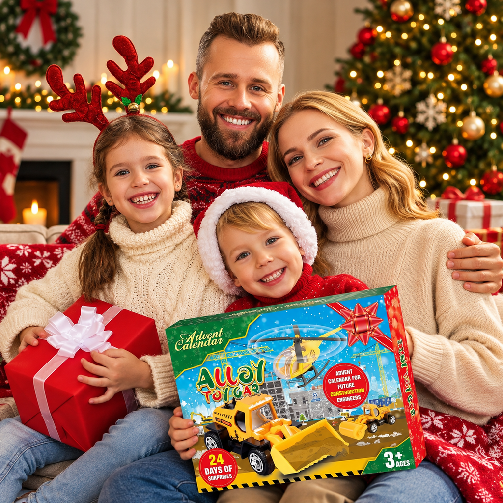 3D Adventskalender Baustelle 2026 mit Spielzeugfahrzeugen 7