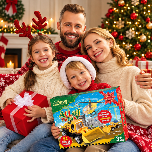 3D Adventskalender Baustelle 2026 mit Spielzeugfahrzeugen 7