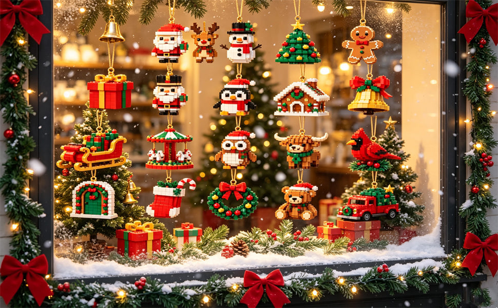 3D Adventskalender Mini Bausteine Weihnachtsdeko 2026 mit 24 Designs zum Bauen 12