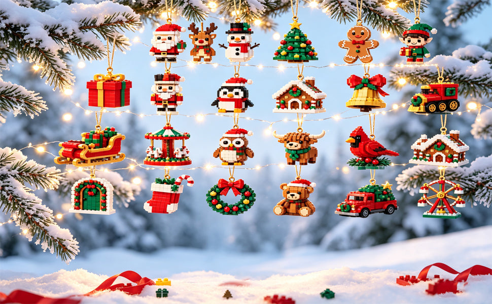 3D Adventskalender Mini Bausteine Weihnachtsdeko 2026 mit 24 Designs zum Bauen 13