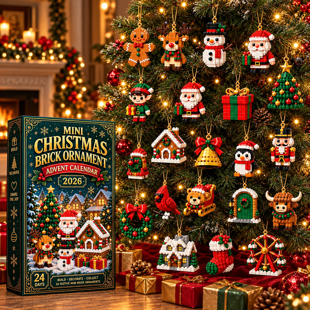 3D Adventskalender Mini Bausteine Weihnachtsdeko 2026 mit 24 Designs zum Bauen 7