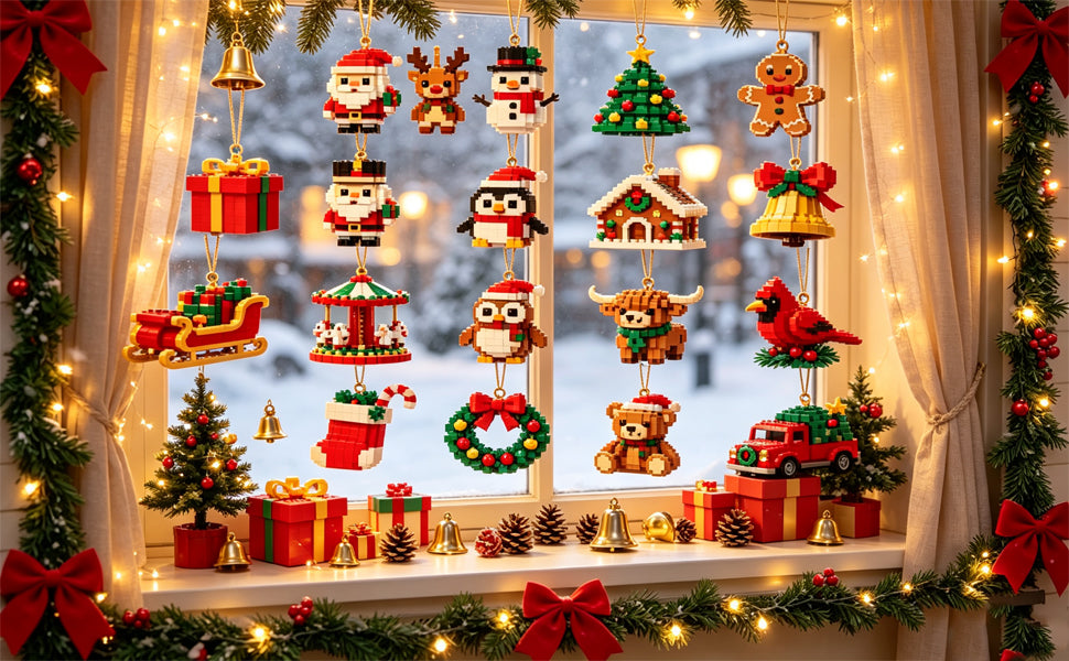 3D Adventskalender Mini Bausteine Weihnachtsdeko 2026 mit 24 Designs zum Bauen 9