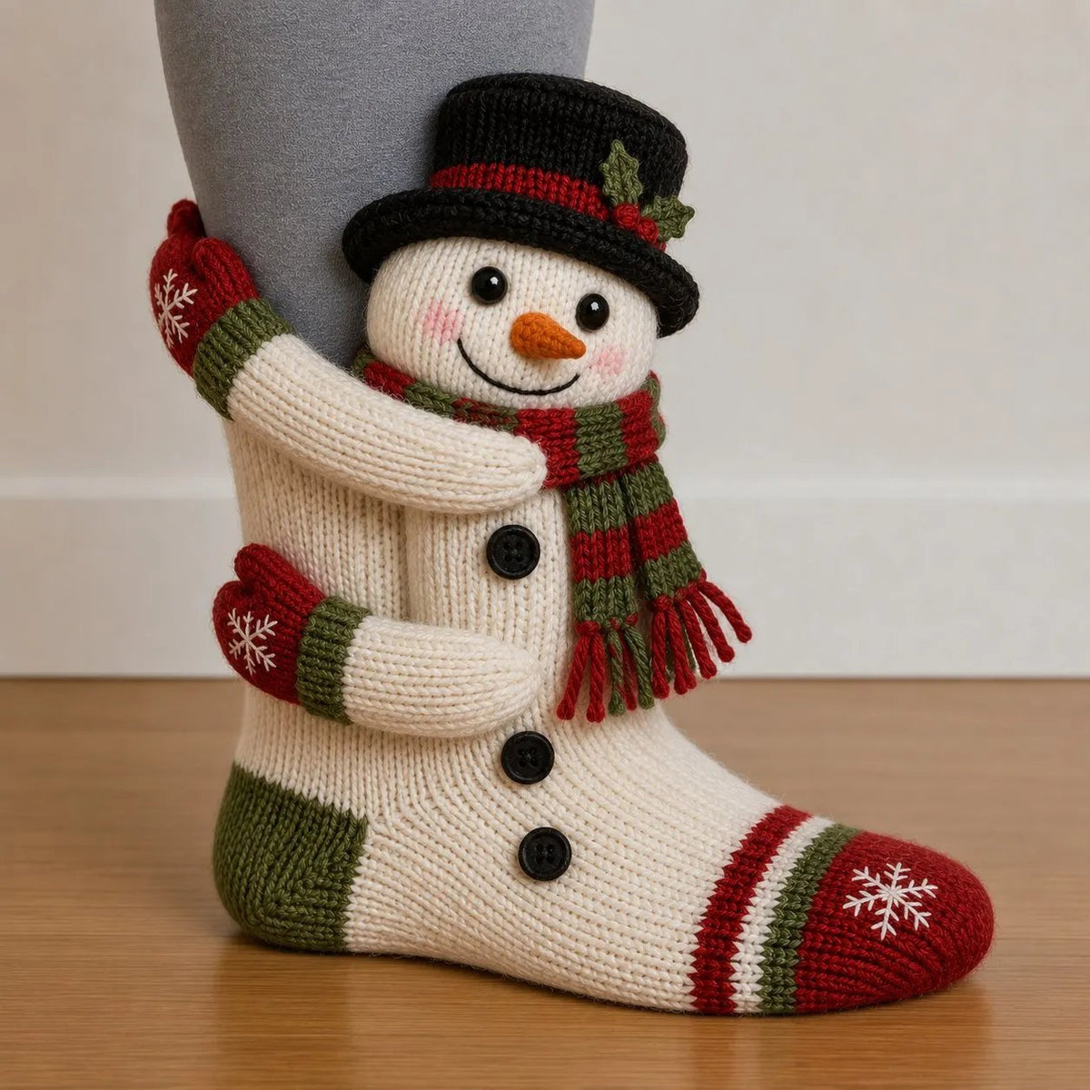 3D Umarmende Weihnachtsstrümpfe mit süßen Charakteren für festliche Freude. 11
