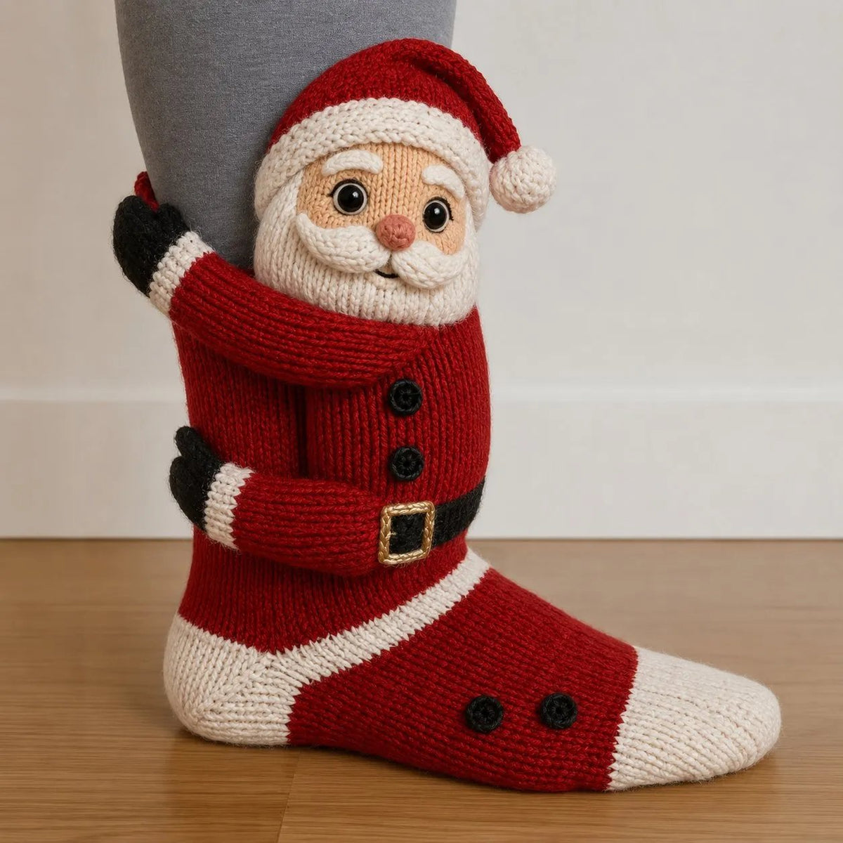 3D Umarmende Weihnachtsstrümpfe mit süßen Charakteren für festliche Freude. 8