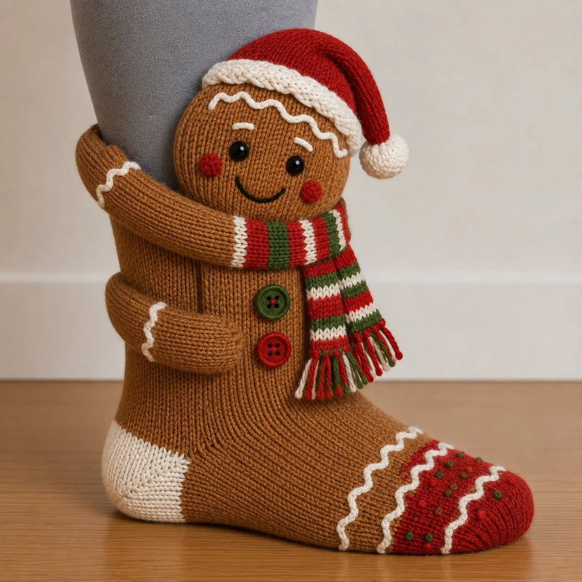 3D Umarmende Weihnachtsstrümpfe mit süßen Charakteren für festliche Freude. 9