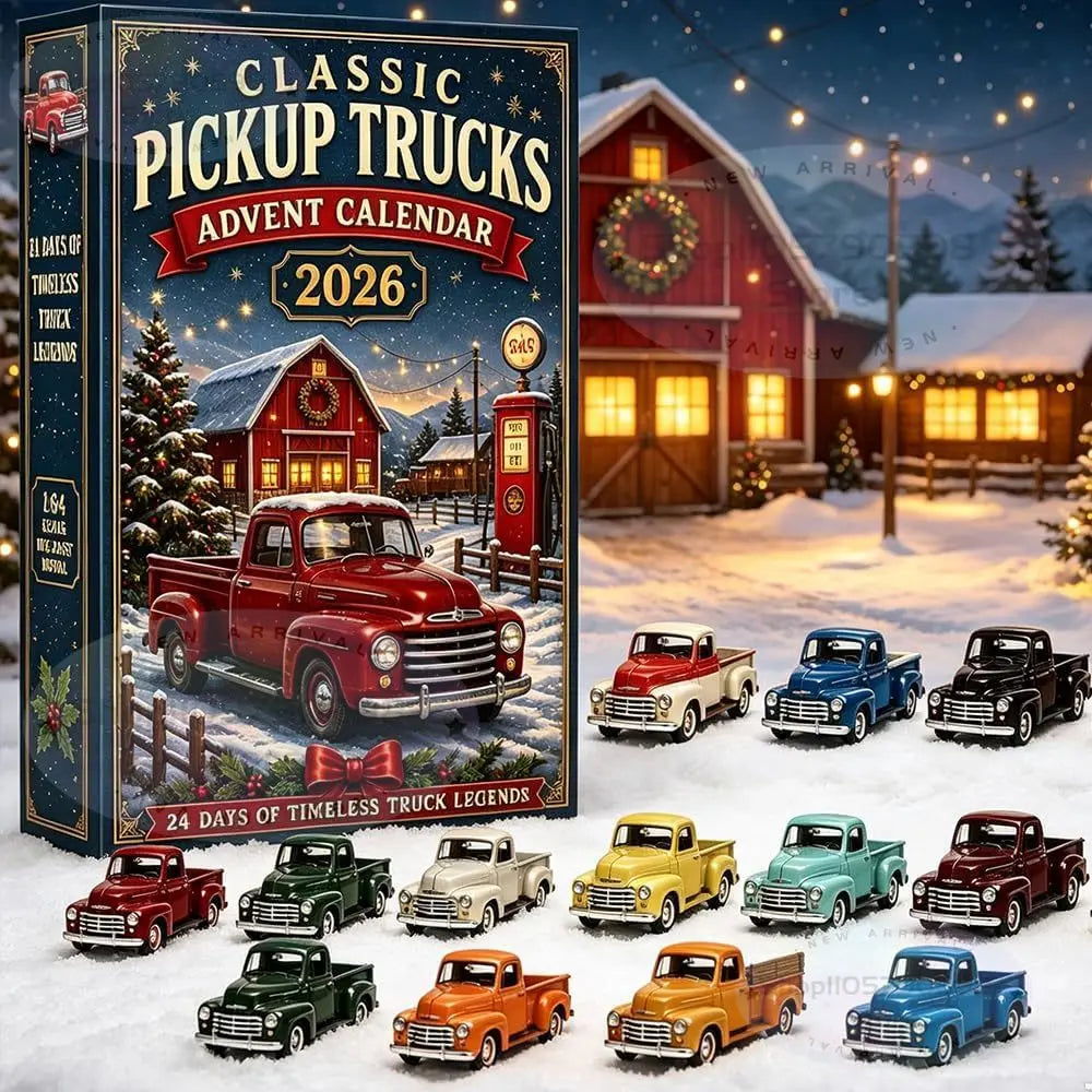 Adventskalender 2026 mit 24 klassischen Fahrzeugen, Lastwagen und Militärmaschinen