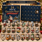 Adventskalender mit 24 Opossum-Sammelfiguren für Weihnachten