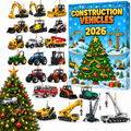 Adventskalender mit Baufahrzeugen für Weihnachten 2026