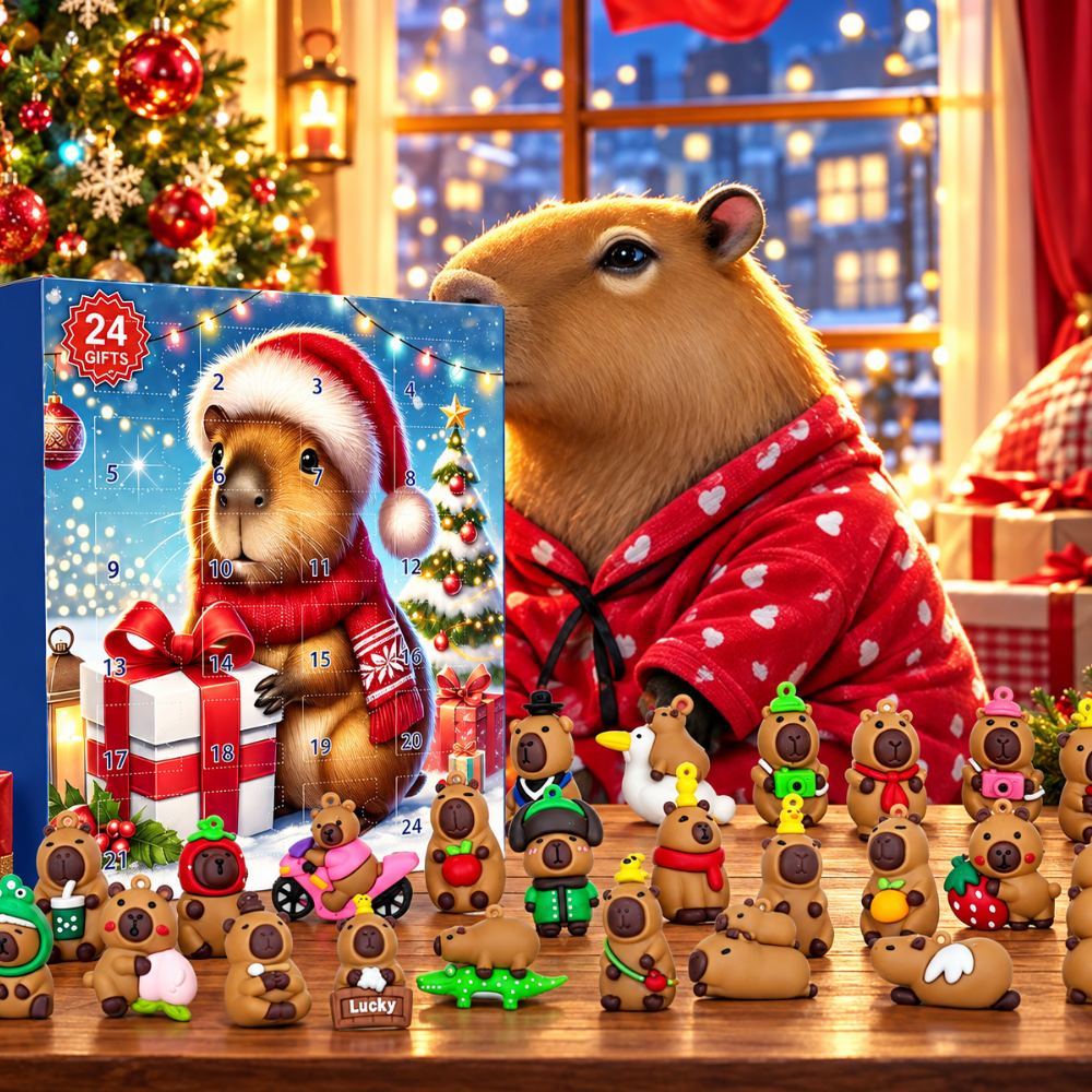 Adventskalender mit 24 lustigen Capybara-Figuren in 3D 8