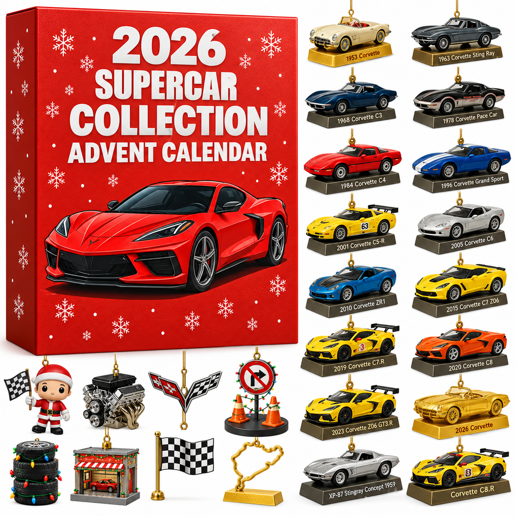 Adventskalender Classic Supercar Serie 2026 mit historischen Corvette-Modellen