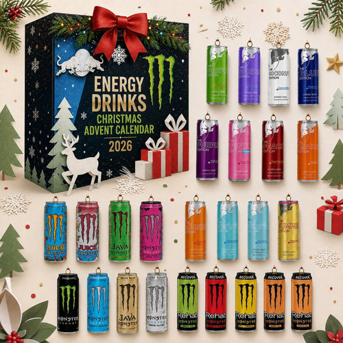 Adventskalender Energy Drink 2026 mit bunten Mini-Dosen