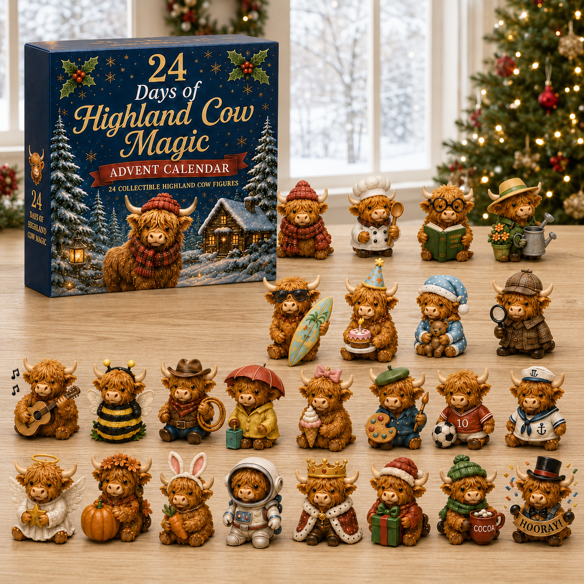 Niedlicher Highland Cow Adventskalender mit 24 Überraschungen. 8