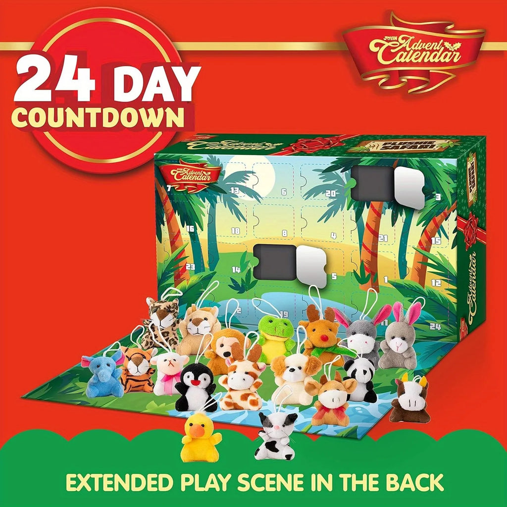 Adventskalender mit 24 bunten Mini-Plüschtieren für Kinder - Weihnachtskalender 4