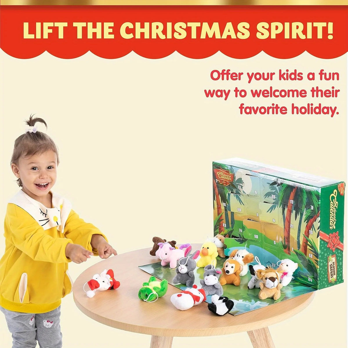 Adventskalender mit 24 bunten Mini-Plüschtieren für Kinder - Weihnachtskalender 5