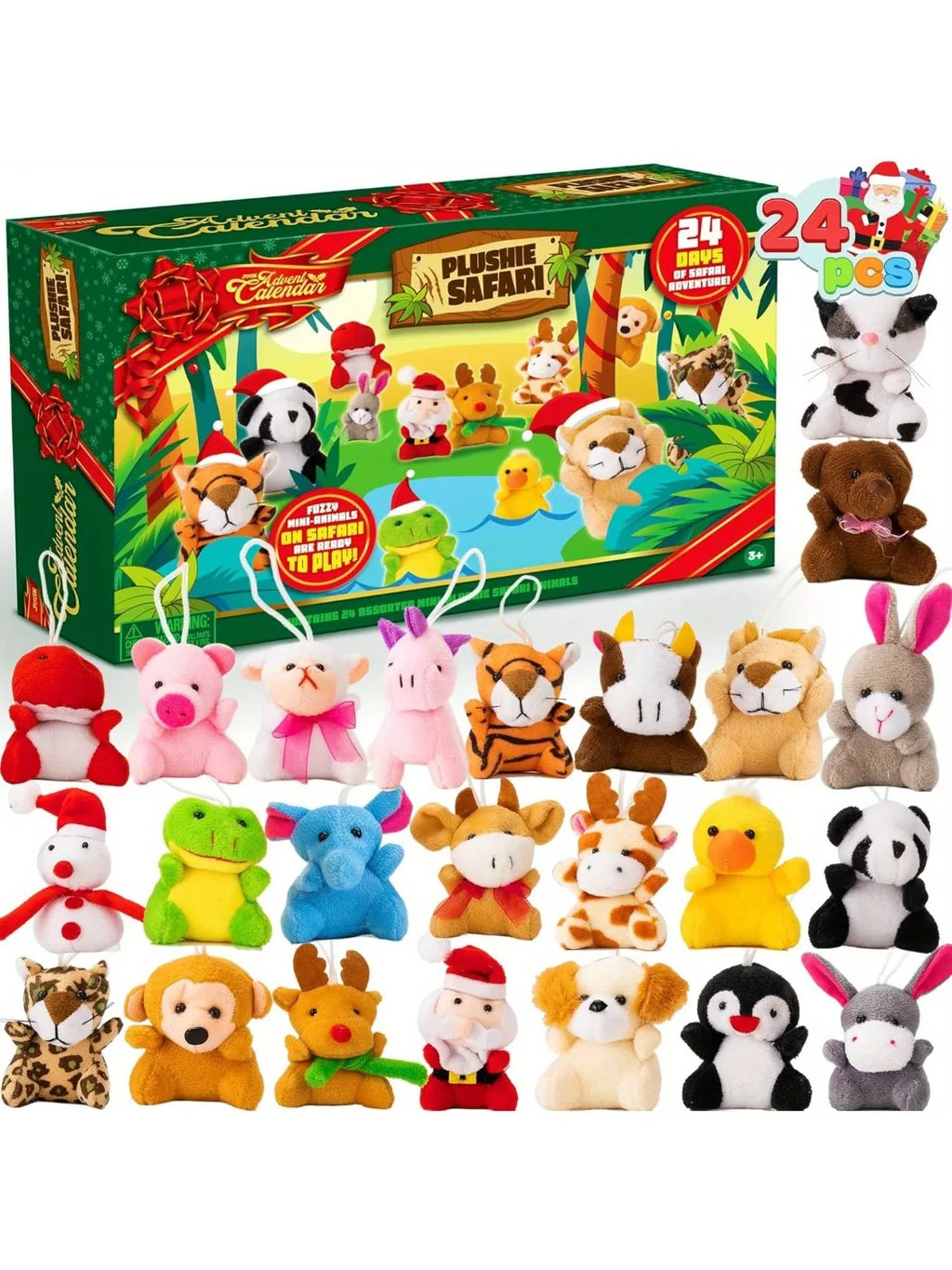 Adventskalender mit 24 bunten Mini-Plüschtieren für Kinder - Weihnachtskalender 7