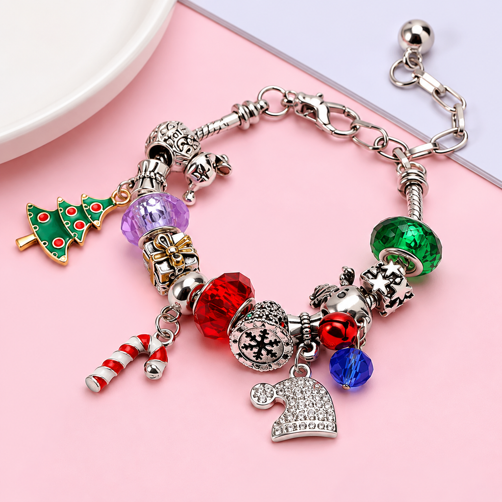 Kreativer Adventskalender mit Armbändern und Charms für Weihnachten 3