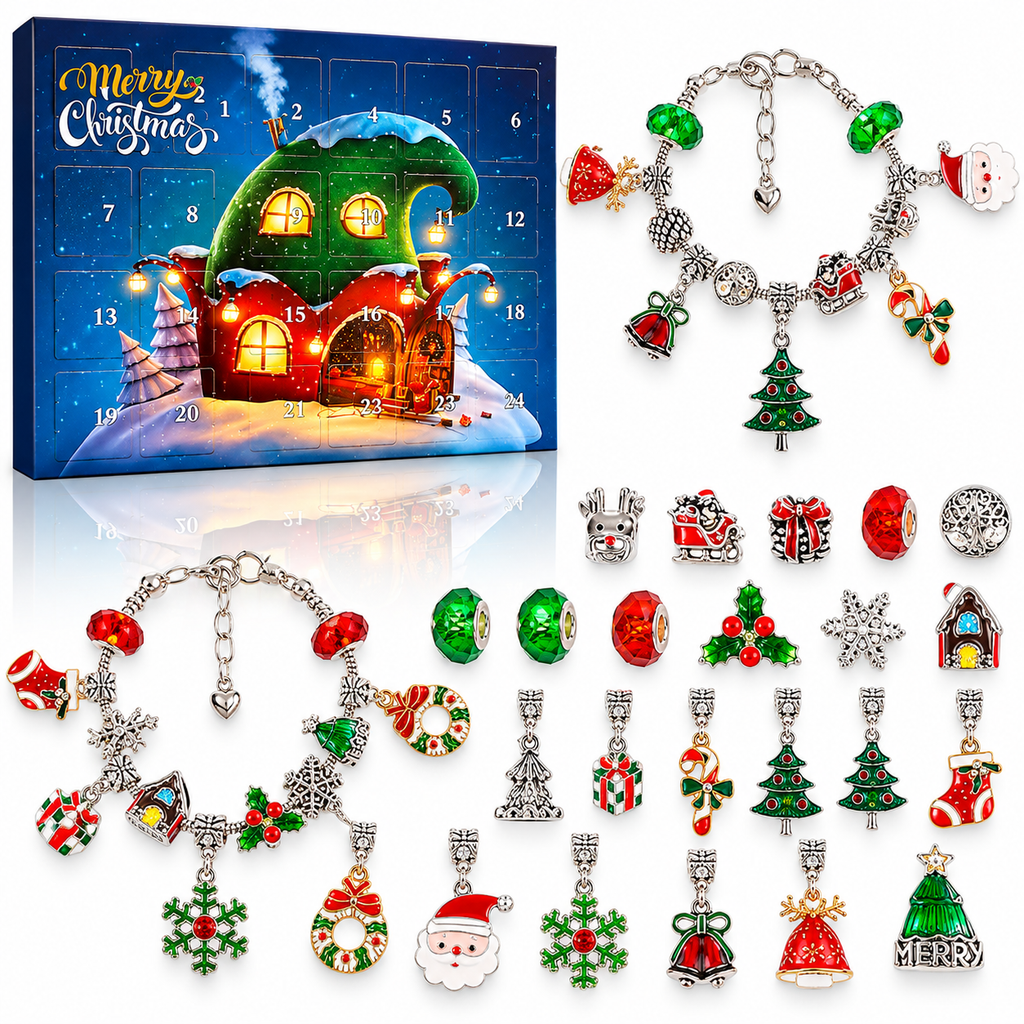 Kreativer Adventskalender mit Armbändern und Charms für Weihnachten 5
