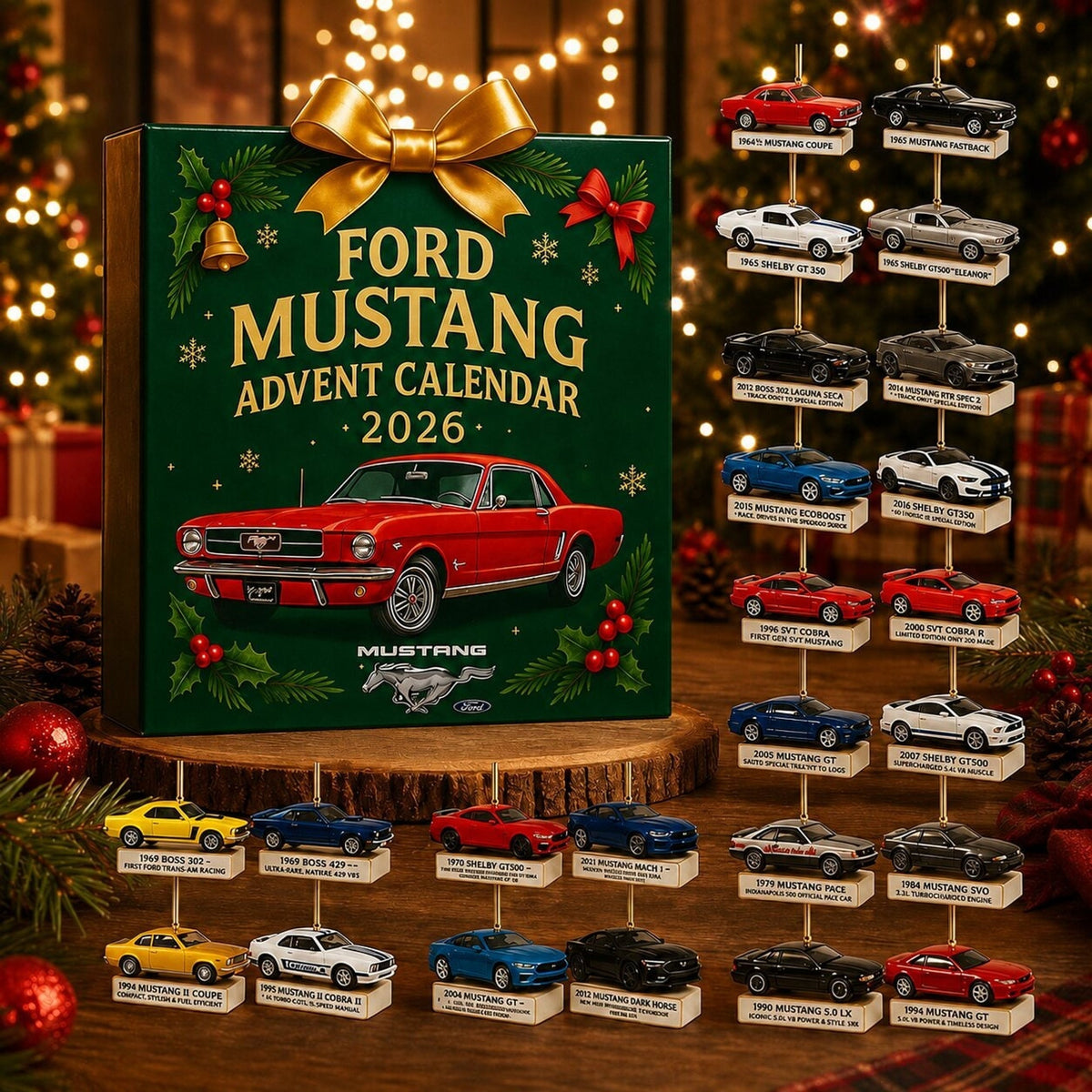 Adventskalender mit 24 Miniatur-Mustangs für Weihnachten
