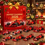 Adventskalender Scuderia Ferrari F1 2026 mit 24 flachen Ornamenten 2