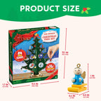 Adventskalender mit Holz-Weihnachtsbaum und 28 Schmuckstücken, Schneemann und Weihnachtsmann Dekorationen 2