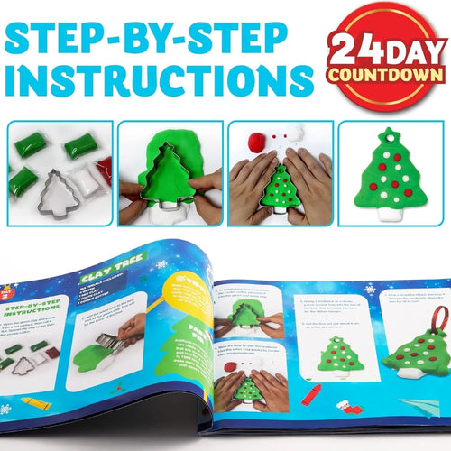Bastel-Adventskalender 2026 mit Scheren, Leim, Lanyards, Farben und Aquarellstiften für Kinder 2