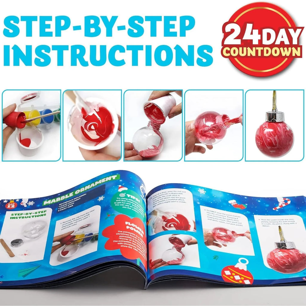 Bastel-Adventskalender 2026 mit Scheren, Leim, Lanyards, Farben und Aquarellstiften für Kinder 3