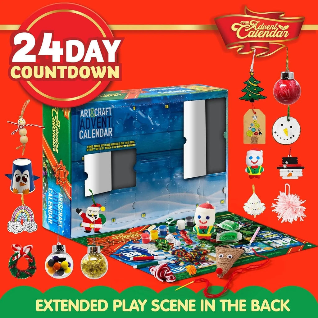 Bastel-Adventskalender 2026 mit Scheren, Leim, Lanyards, Farben und Aquarellstiften für Kinder 6