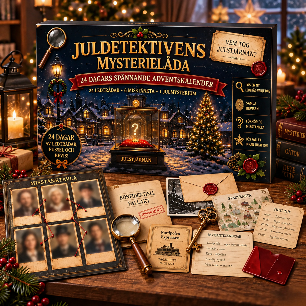 Detektiv-Adventskalender mit 24 Tagen Mysterium-Rätseln und täglichen Hinweisen