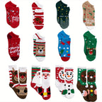 Festliche Adventskalender-Socken 12er Set Weihnachten Baumwolle Damen 3