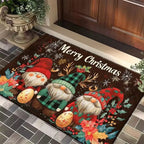 Festliche Weihnachts-Türmatte aus Flanell mit gedrucktem Weihnachtsmotiv, maschinenwaschbar 2