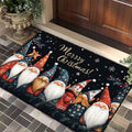 Festliche Weihnachts-Türmatte aus Flanell mit gedrucktem Weihnachtsmotiv, maschinenwaschbar 7