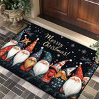 Festliche Weihnachts-Türmatte aus Flanell mit gedrucktem Weihnachtsmotiv, maschinenwaschbar 7