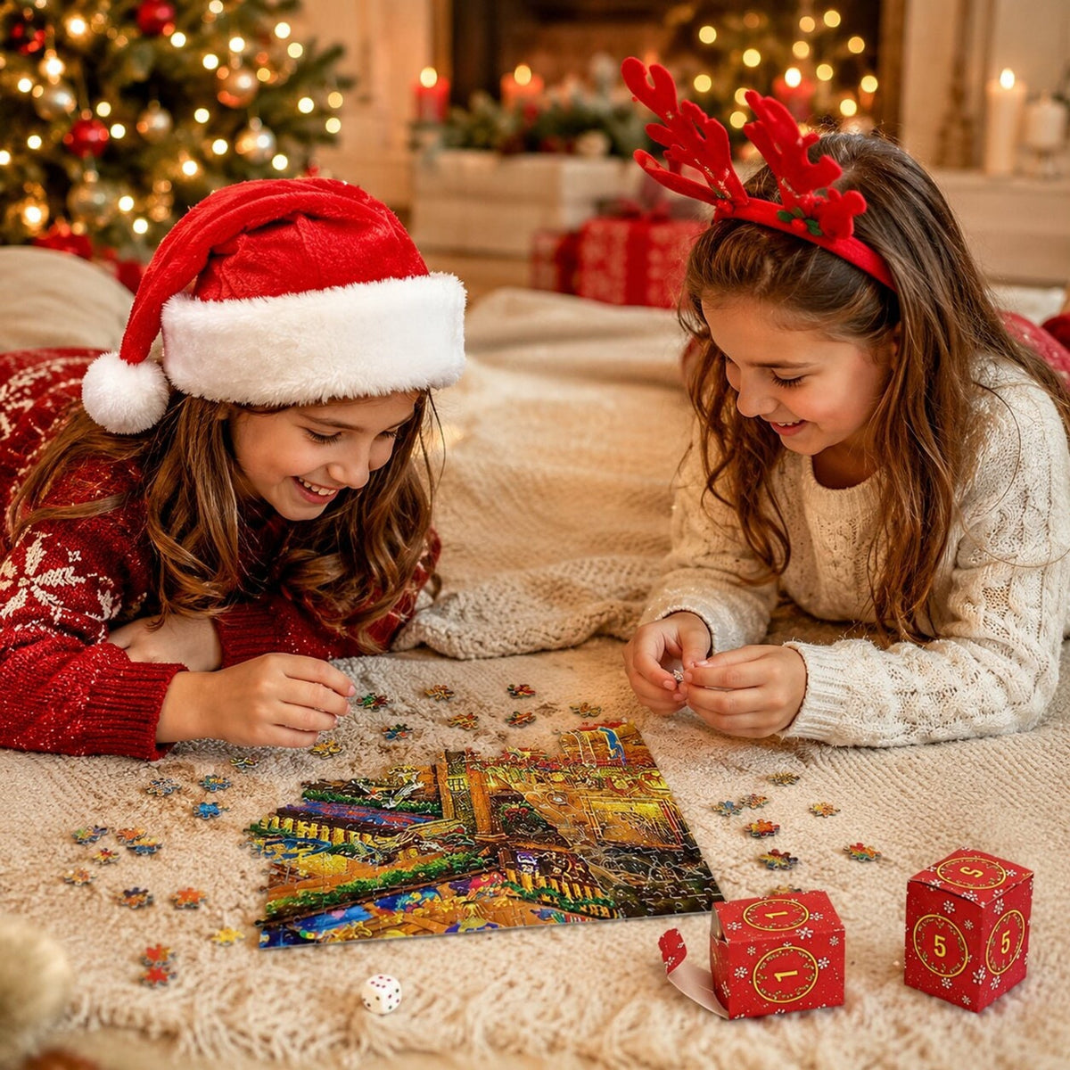 Festlicher Weihnachts-Puzzle-Adventskalender 2026 mit 1008 Teilen und 24 Adventsüberraschungen 4