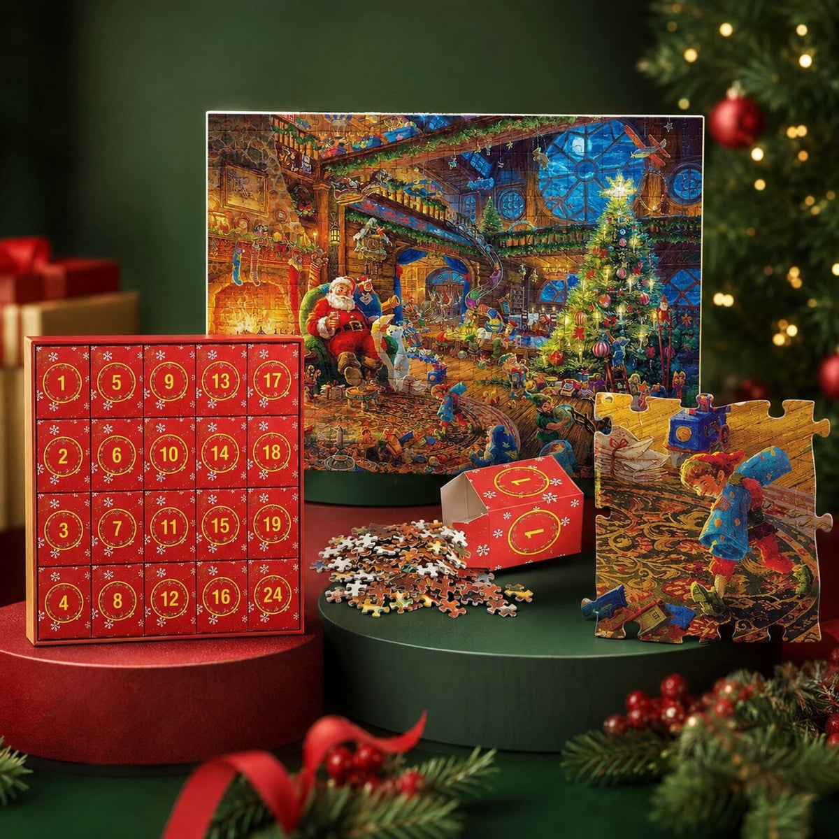Festlicher Weihnachts-Puzzle-Adventskalender 2026 mit 1008 Teilen und 24 Adventsüberraschungen 7