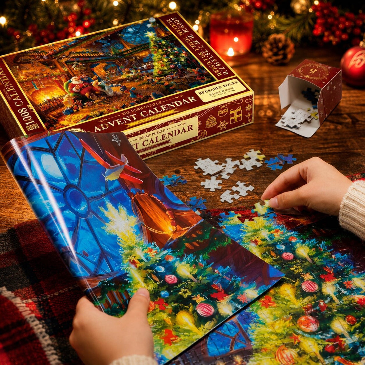 Festlicher Weihnachts-Puzzle-Adventskalender 2026 mit 1008 Teilen und 24 Adventsüberraschungen 8