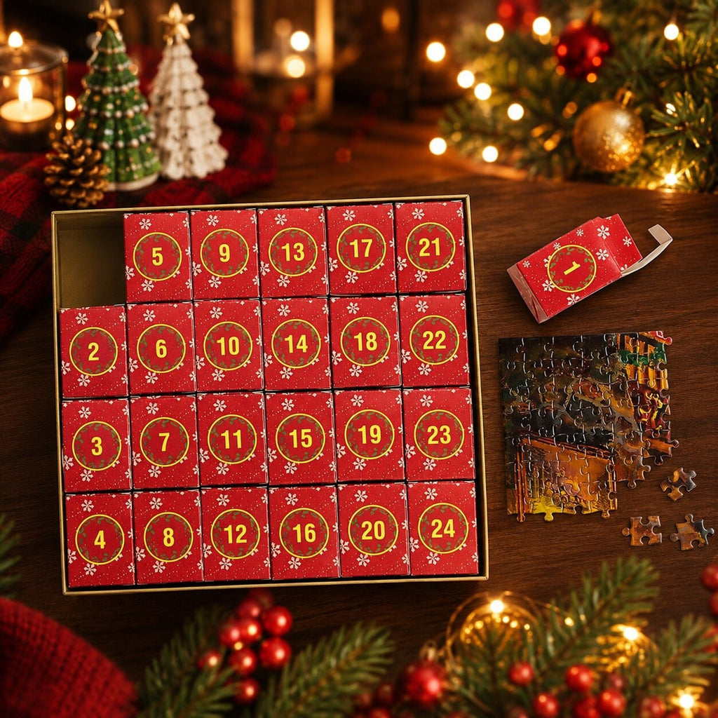 Festlicher Weihnachts-Puzzle-Adventskalender 2026 mit 1008 Teilen und 24 Adventsüberraschungen 9