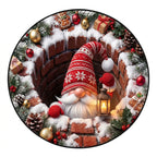 Gesteppter Gnome Vortex Rundeteppich mit Lampe in Kristallvelours - Weiches, gepolstertes Design