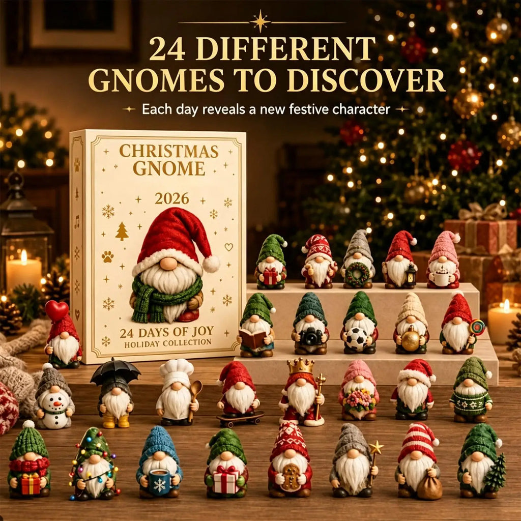 Glitzernde Weihnachts-Adventskalender mit 24 süßen Gnom-Anhängern aus Acryl zum Aufhängen 2